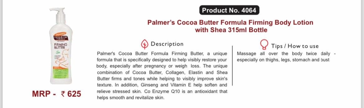Cocoa butter formula firming body lotion