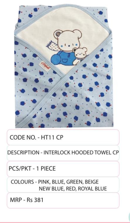SINGLE LAYER INTERLOCK HOODED TOWEL CP